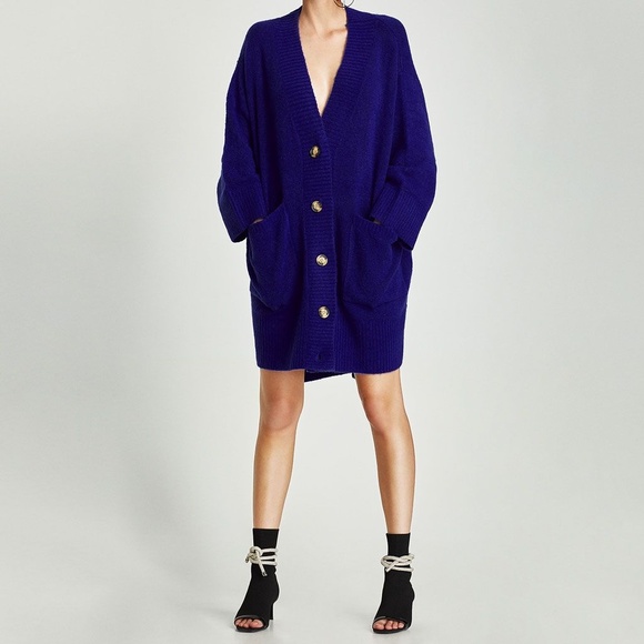 Zara Oversized Cardigan With Uneven Hem - Picture 1 of 7